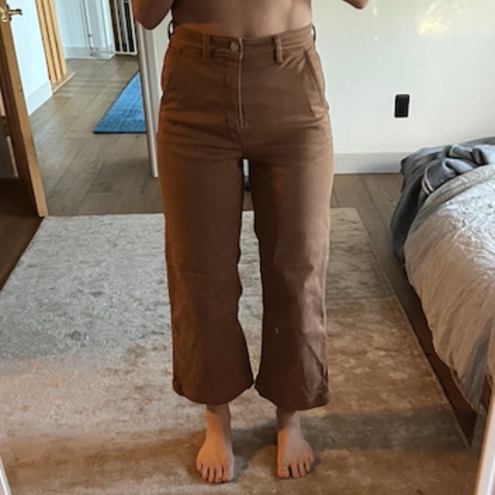 The Wide-Leg Crop Pant Size 4 OCHRE